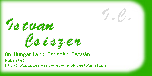 istvan csiszer business card