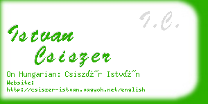 istvan csiszer business card